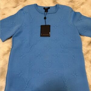 Louis Vuitton Azure Embossed Tee & Shorts